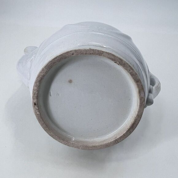 Antique Victorian White Ironstone China Teapot Cottage Farmhouse Decor - Picture 14 of 14